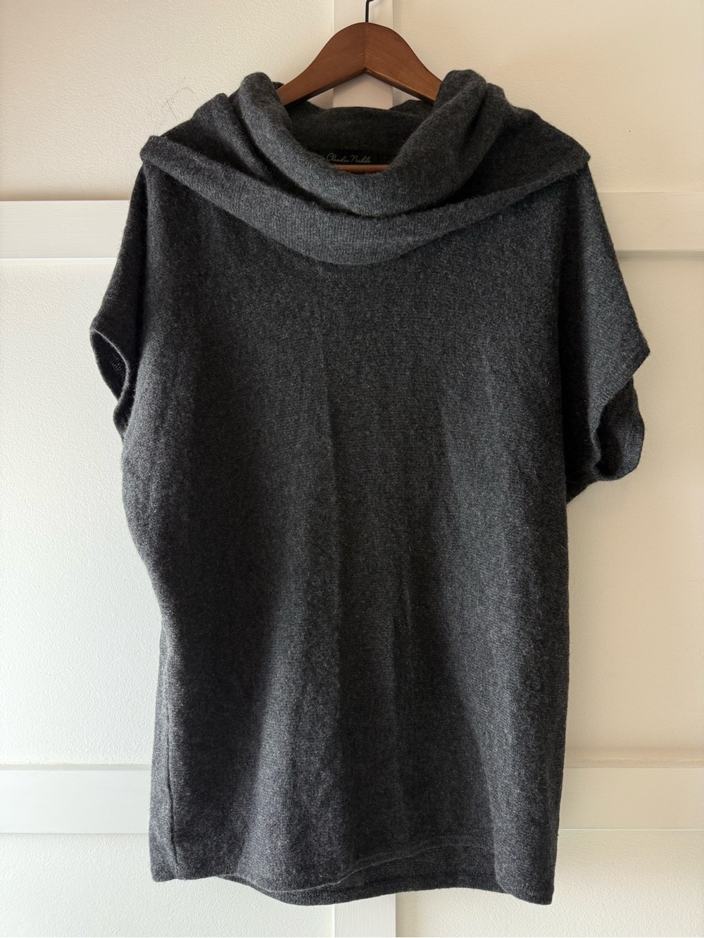 Charcoal Gray Cashmere Cowl Neck Sweater